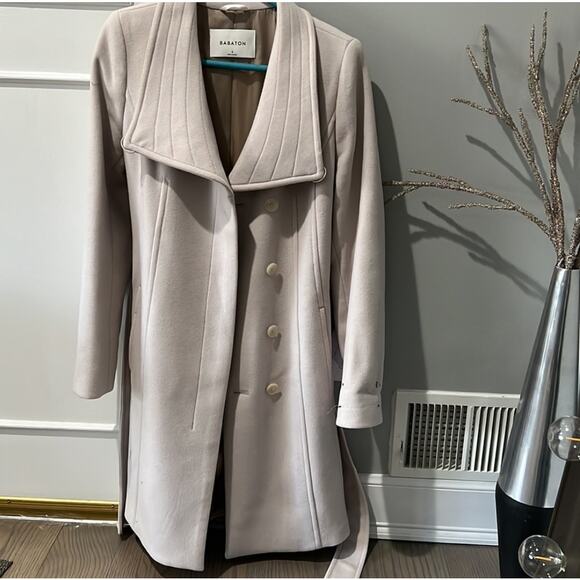 Aritzia Babaton Atelier Italian Cashmere Belted Connor Coat Quiet Luxury Sz XXS - Picture 3 of 8